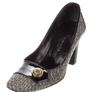 Bruno Magli Tweed and Patent Heels 8.5